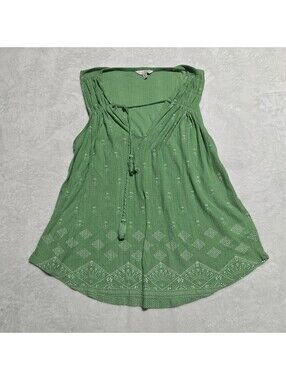 Lucky Brand green boho pilgrim tank top